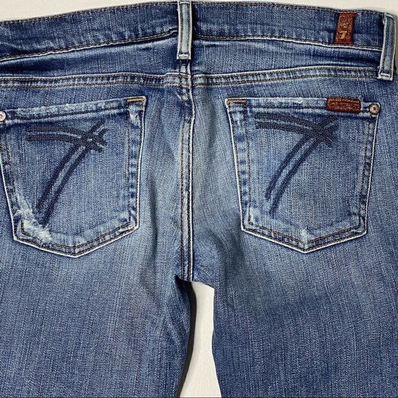7 for All Mankind | Factory Distressed Dojo Crop Jeans - Picture 6 of 7